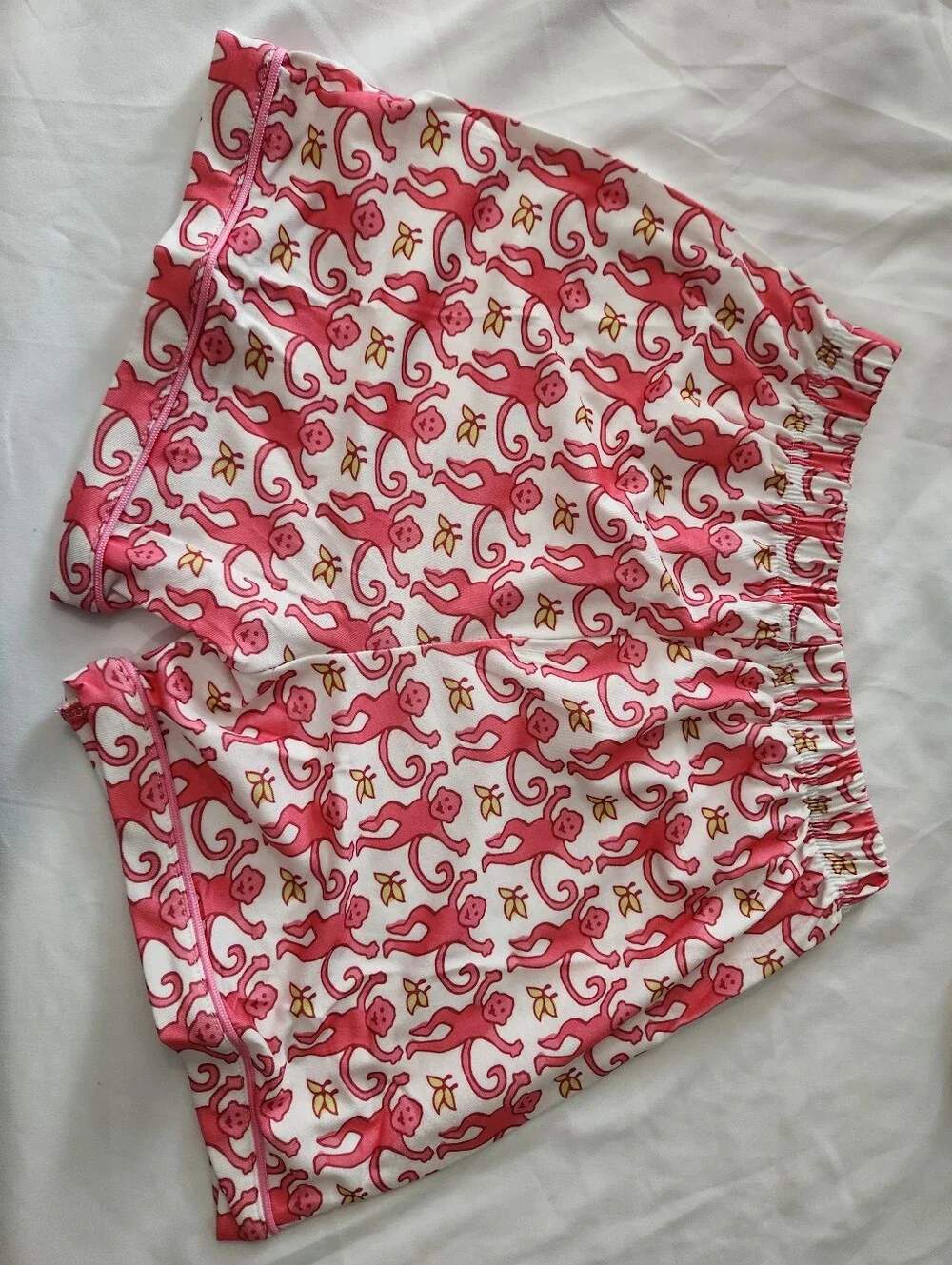 Girls Size 10 Years Pink Monkey Print Short Sleeve Lightweight Pajama Set